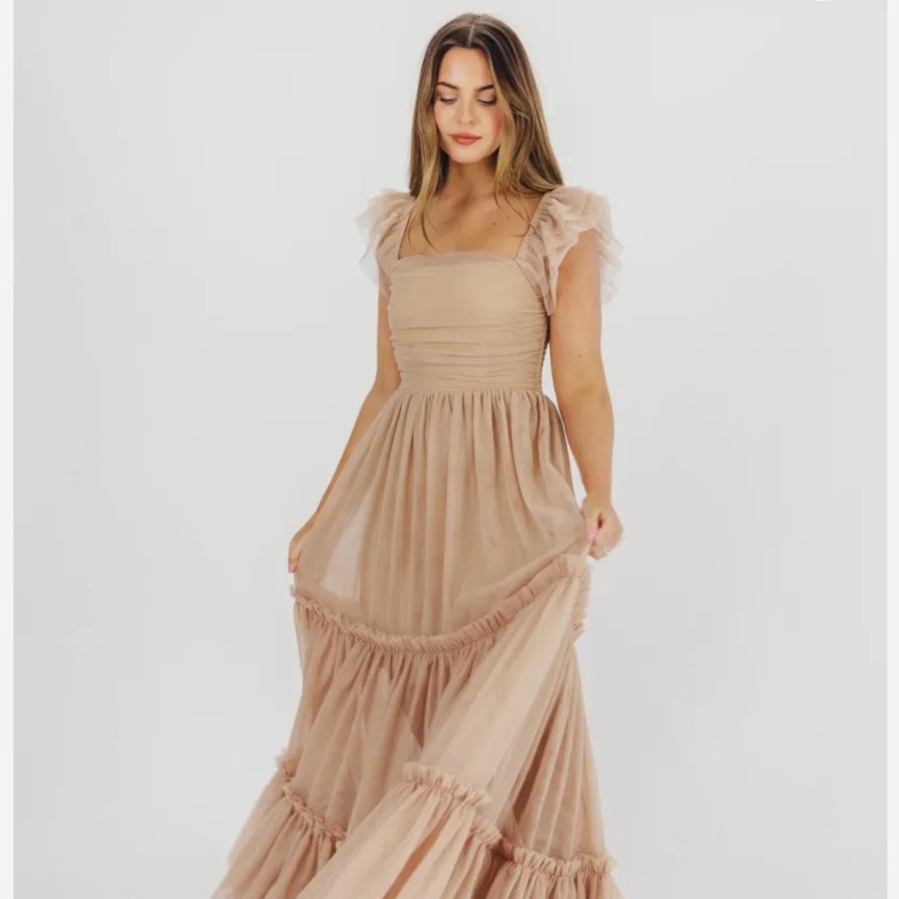 WORTH COLLECTIVE taupe maxi dress